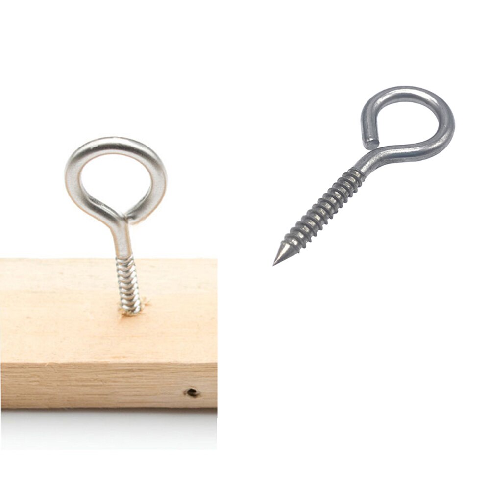 5/10/20pcs 316 Stainless Steel M5 Eye Screw Bolt Hook Eye Pins Hooks Eyelets Screw for DIY Home or Garden Wood Post Balusters