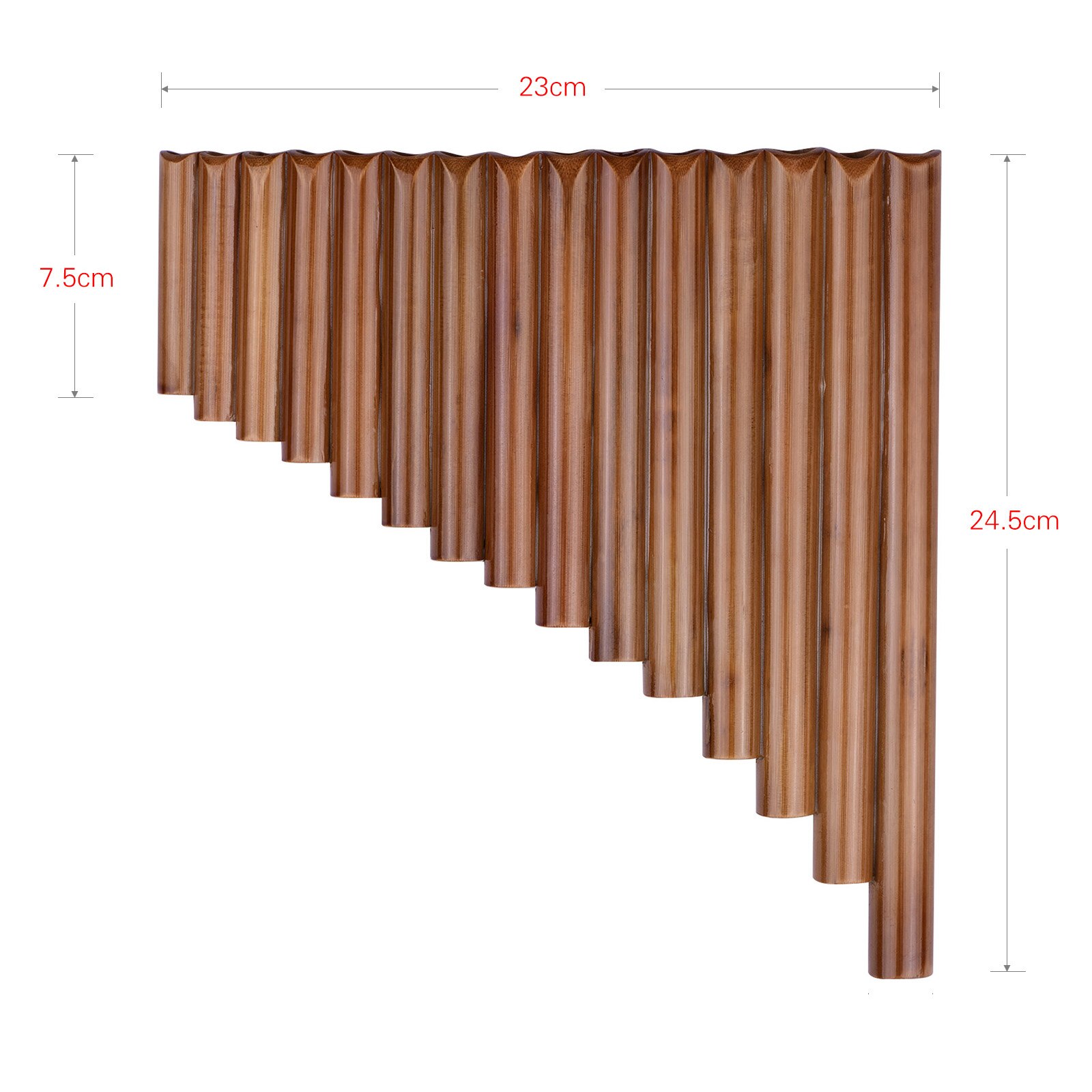 Muslady 15 Pipe Pan Flute G Key Pan Pipes Natural Bamboo Panpipes Chinese Traditional Woodwind Instrument with Carry Bag