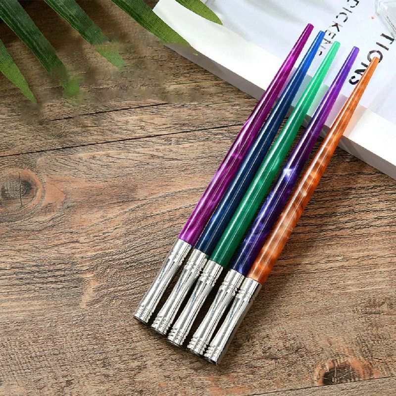 TRH-10PCS Oblique Calligraphy Dip Pen Set, Comic Pen Set Fluid Writer Pen 2 In 1 Drawing Pen Holder 8 Pieces Stainless Steel Replacement Nibs Nib Writ - View #5