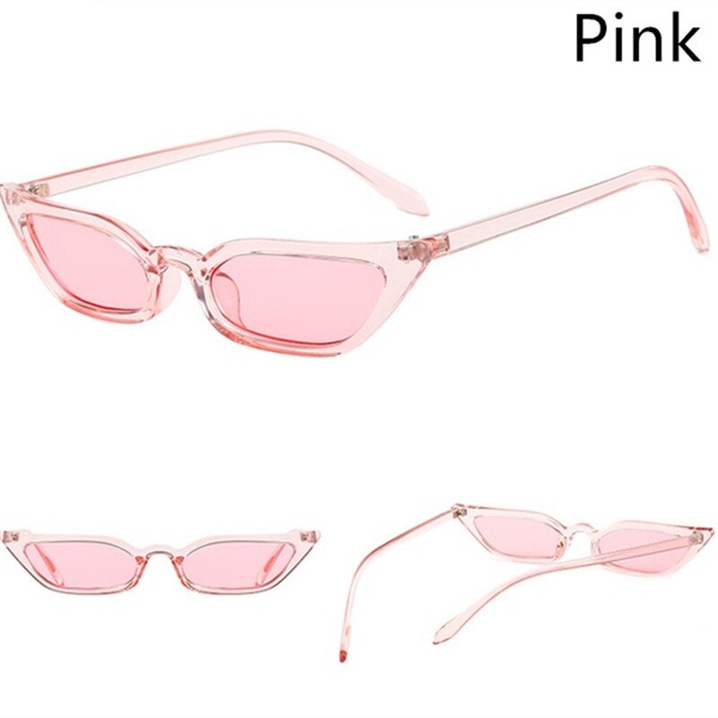 Gafas de sol con montura pequeña para hombre y mujer, lentes de sol con montura pequeña, estilo ojo de gato, Océano transparente, a la , accesorios para coche, gama alta: Rosa