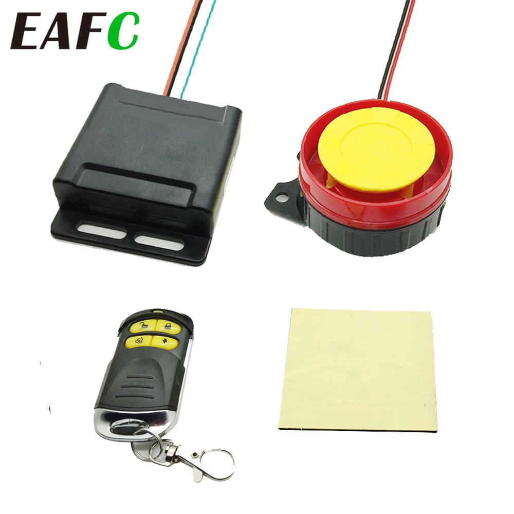 EAFC 12V Scooter Car Motorcycle Alarm System Lock Motorbike Anti Theft Horn Alarm Warner Security System with Remote Control