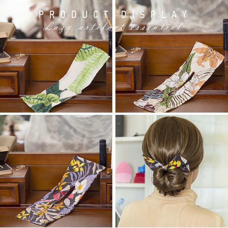 Mode Vrouwen Stof Haarbanden Haar Touw Set Zomer Geknoopt Draad Hoofdband Print Haarspeld Krullen Je Haar Snel