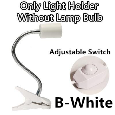 Aquarium Reptile Basking Lamp Holder for Turtle Lizard Habitat Ceramic UVB/UVA Heat Bulb Lamp Clip Holder E27 Base: White Control Holder