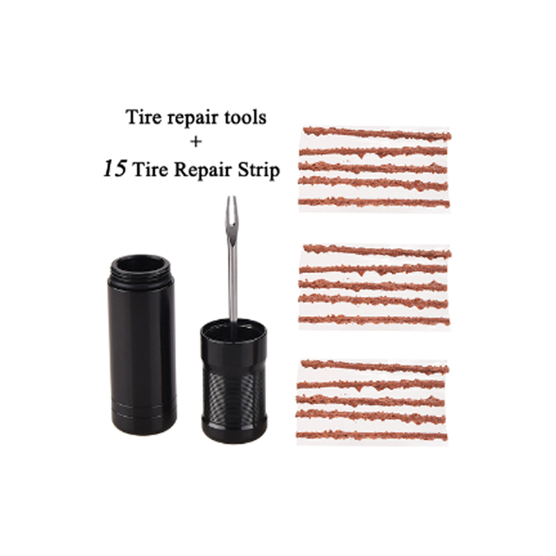 Voor Het Bevestigen Van Lekke Band Platte Weg Mtb Fiets Fiets Tubeless Band Reparatieset Naaktstopper Rubber Bacon Strips En Inbrenggereedschap: Black