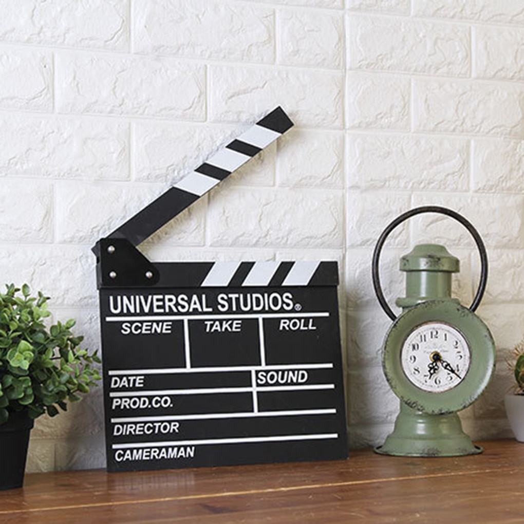 Wooden Director Movie Scene Clapperboard TV Video Clapper Board Film Photographic Prop Hanging Decorations