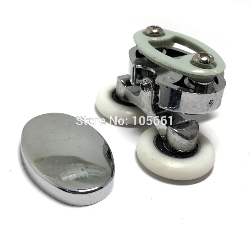 Set of 4 Oval Metal alloy double wheel Shower door rollers 23mm