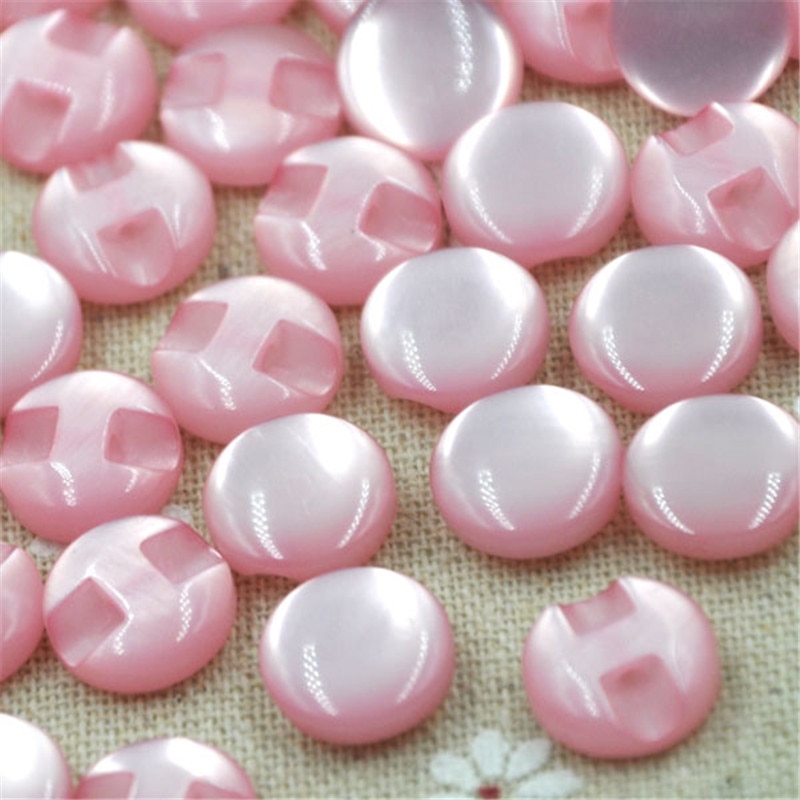 50 Stuks 12 Mm Roze Cat 'S Eye Knop Ambachtelijke/Naaien/Baby Veel Mix PT82