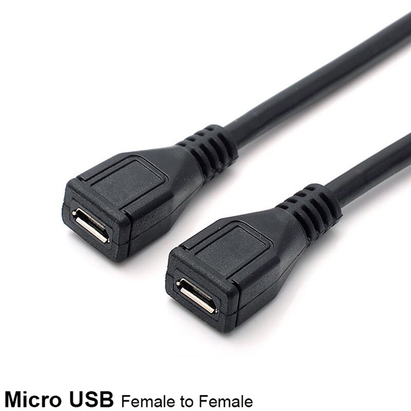 USB 2.0 Micro-B Female/Female Extension Cable Wire Extender Charging Cable Cord 30cm