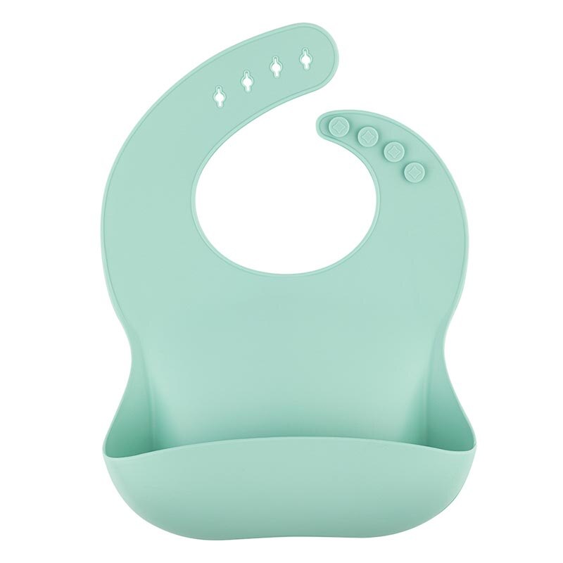 Solid Silicone Bibs Baby Feeding Saliva Towel Waterproof Soft Cloths Bandana Lightweight Infant Bibs Aprons Adjustable: bib09