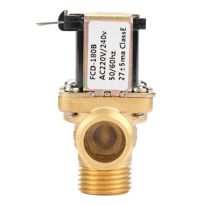 Ball Valve Brass AC220V G1/2 Normal Closed Pilot-operated Water Inlet Electric Solenoid Valve Electric Magnetic Valve