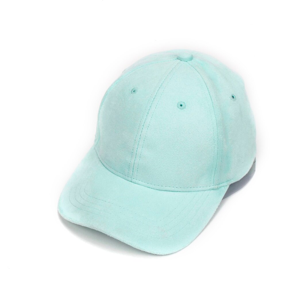 Justerbar unisex ruskind baseball cap buet randen hat ensfarvet udendørs sports hat vinter hat cap: 5