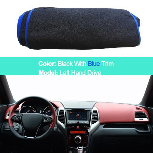 Car dashboard Cover For Ssangyong Tivoli LHD RHD Auto Dash Board Mat Protective Pad Carpet Sunshade: LHD Blue