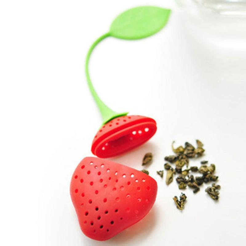 1Pc Siliconen Aardbei Losse Herbal Spice Tea Zetgroep Filter Thee Diffuser Tea Leaf Zeef Thee Accessoires