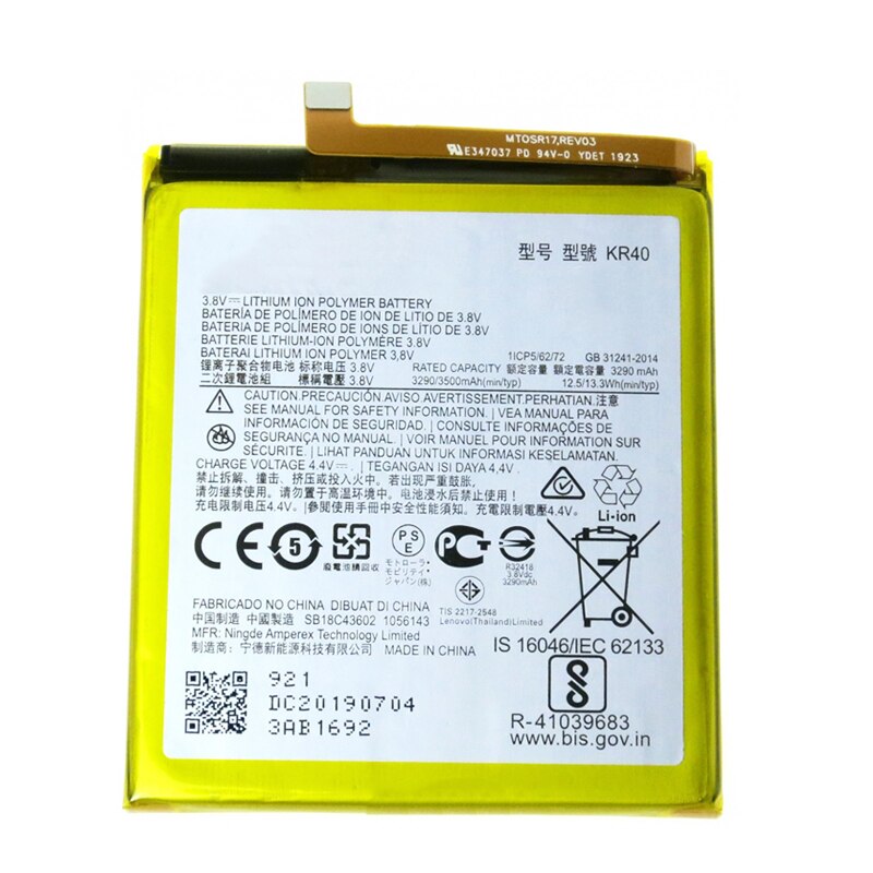 Volle 3500mAh KR40 praktisch Ersatz Batterie Für Motorola Moto Eine Aktion XT2013-1/Eine Vision XT1970-1