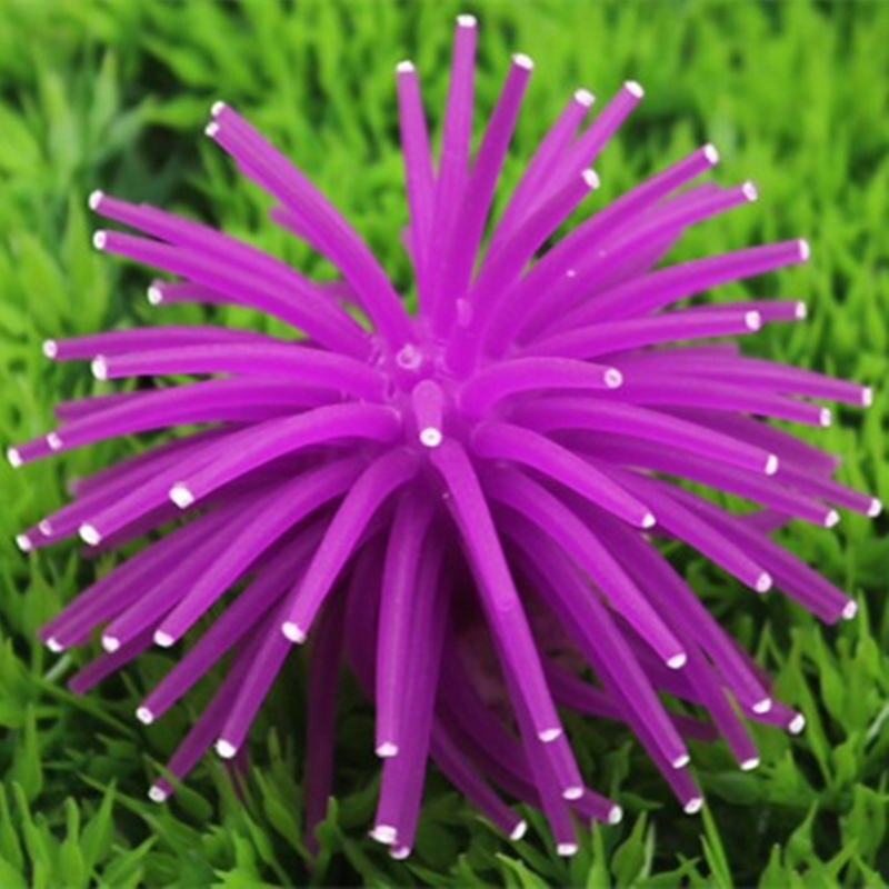 1pc silikon akvarier dekorasjoner akvarium ornamenter kunstig korall plante under vann dekor tilbehør: Lilla