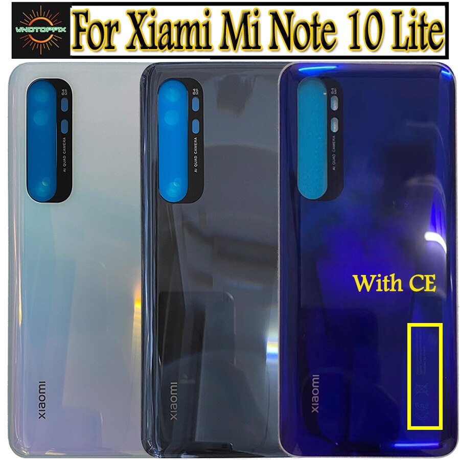 Cover 6.47 &quot;Voor Xiaomi Mi Note 10 Lite Batterij Cover Achter Glas Deur Behuizing M2002F4LG Mi Note10 Lite back Battery Cover