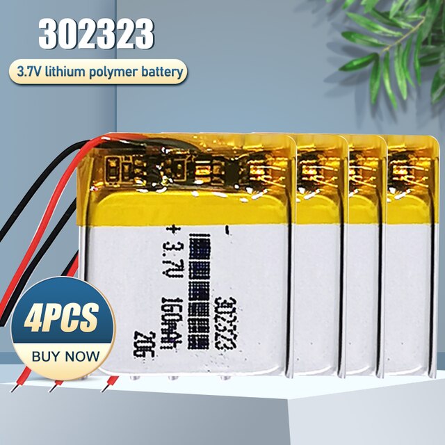 302323 032323 3.7V 160Mah Lithium Polymeer Oplaadbare Batterijen Voor Gps MP4 Led Smart Horloge Bluetooth Headset Li-po Li Ion Mobiele: 4PCS