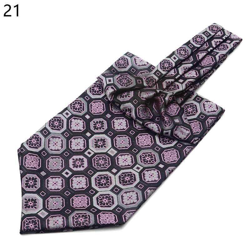 Mannen Vintage Polka Dot Wedding Formele Das Ascot Zelf Britse Stijl Gentleman Polyester Zijde Paisley Das Pak Bruiloft