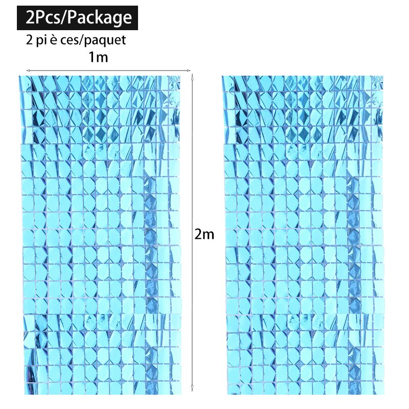 2 Stks/partij Bruiloft Decoratie Kleine Vierkante Bachelorette Party Achtergronden Verjaardagsfeestje Decoraties Muur Achtergrond Gordijn: Light Blue