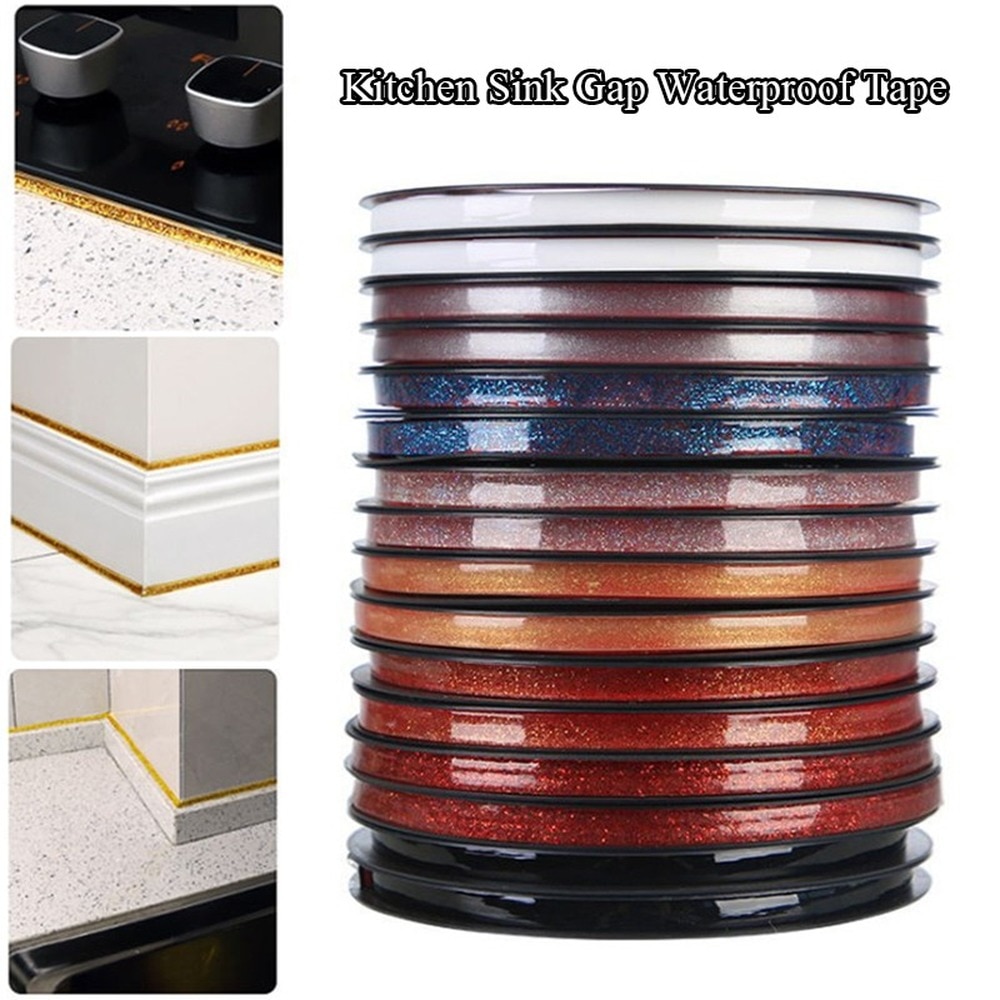 Self-adhesive Beautiful Seam Kitchen Sink Gap Waterproof Tape Flooring Ceiling Background Skirting Line Wall Decoration