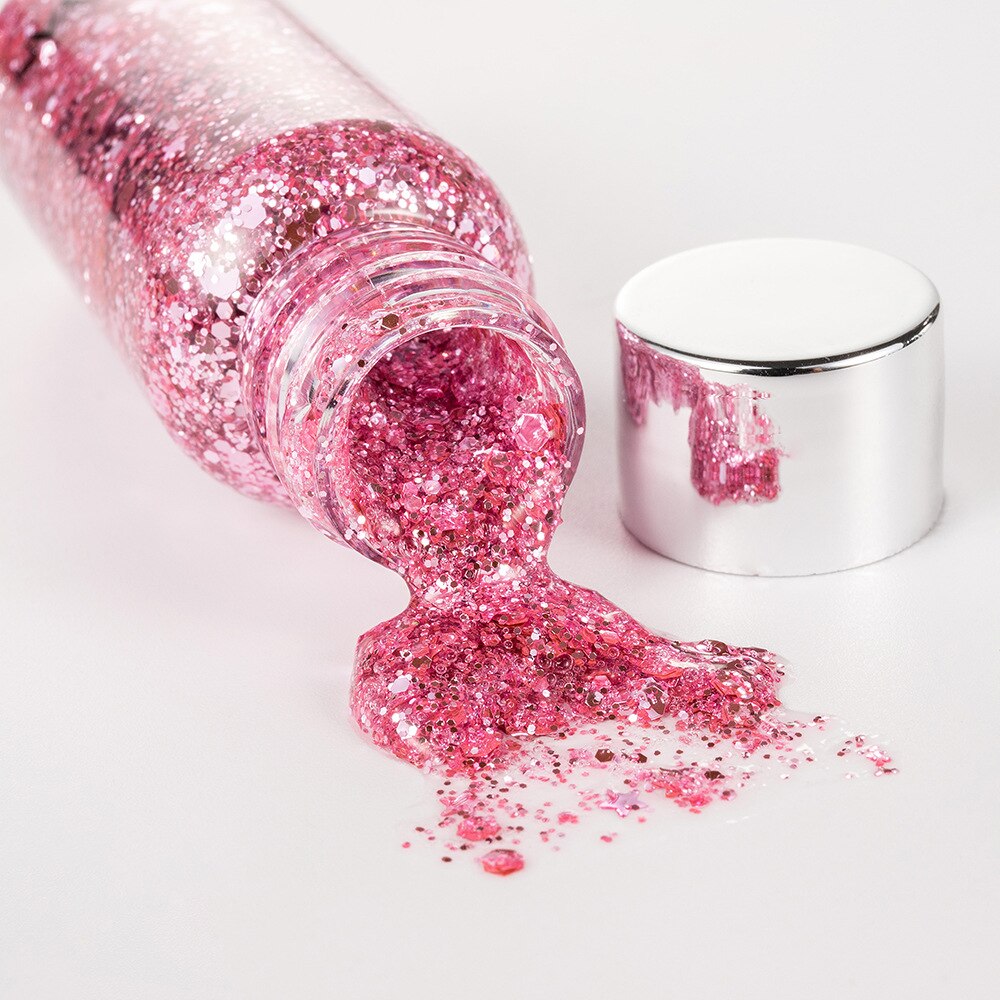 Sirena-Lentejuelas gruesas, purpurina líquida, sombra de ojos, Gel corporal brillante