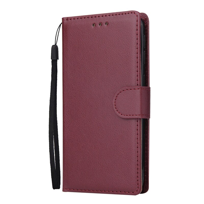 For Samsung Galaxy A12 Leather Case on sFor Samsung A 12 A12 A125F SM-A125F Cover Fundas Classic Style Flip Wallet Phone Cases: Wine Red