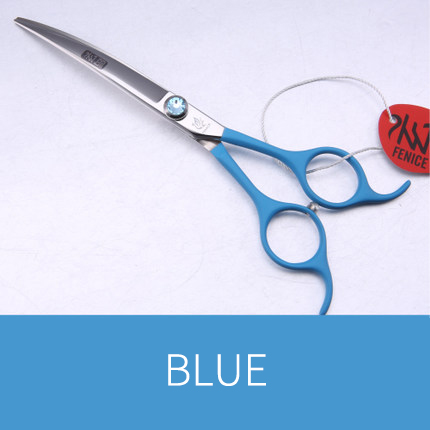 Fenice Professionele 6.5 Inch Pet Gebogen Schaar In Hond Schaar Grooming Knippen Scharen Makas Tijeras: blue