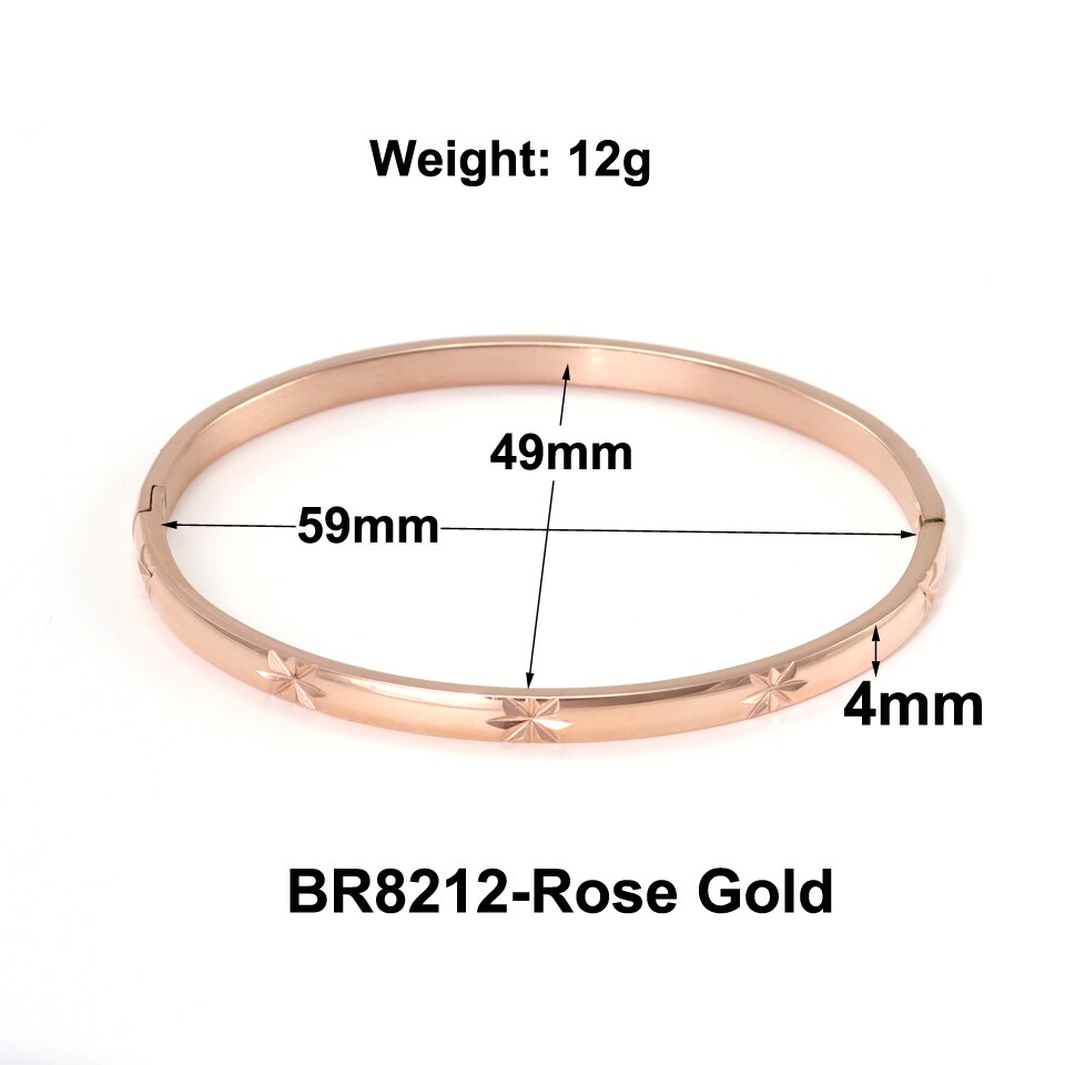 Hot!! Nowe piękne miłośników bransoletki kobieta bransoletki 18 K bransoletki ze stali nierdzewnej wkładka cyrkonia złota damska biżuteria na prezent: BR8212-Rose Gold