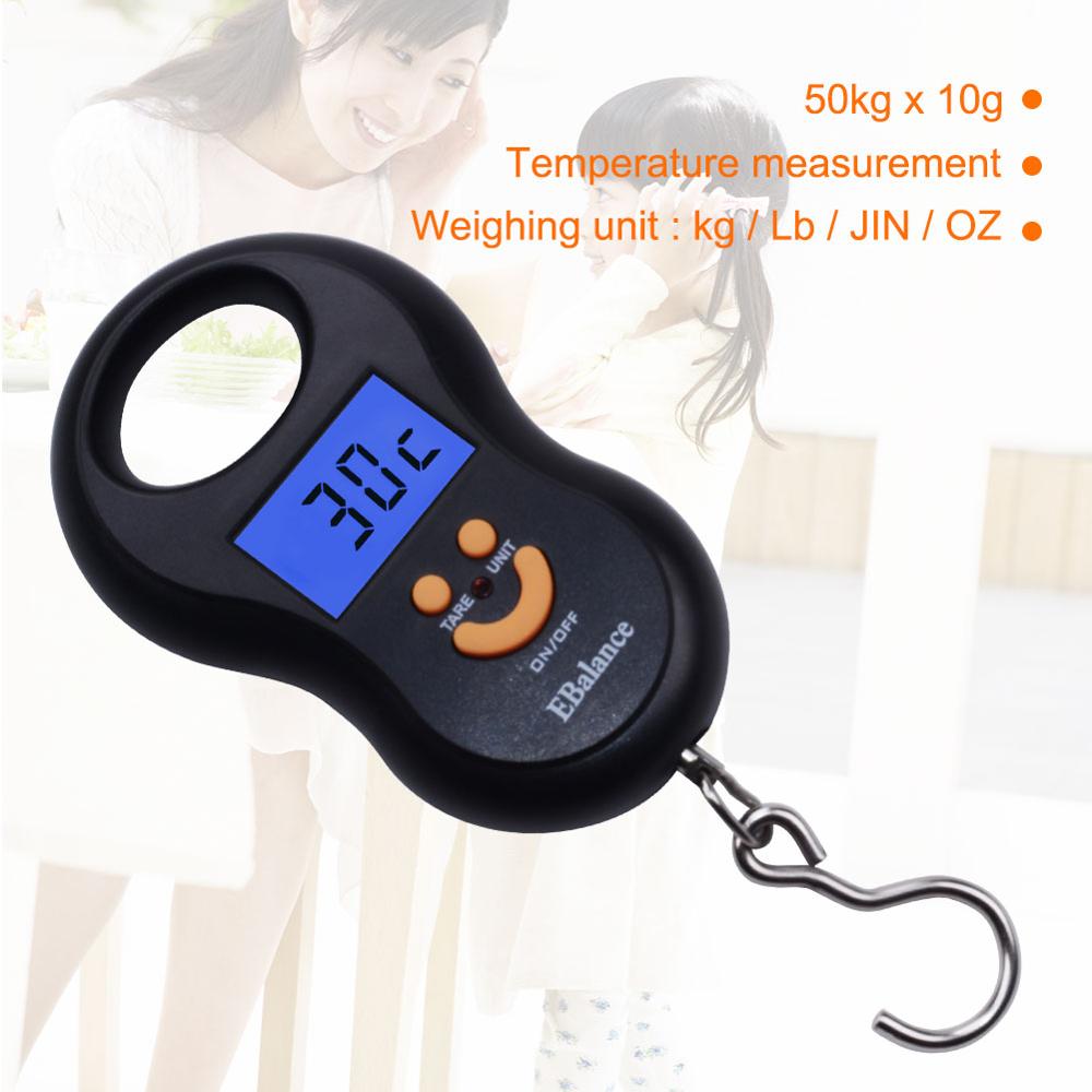 Yineryi Pocket LCD Hanging Hook Fish Scale high Precision balanca digital weighing scale for food 45kg 10g crane scale Backlight