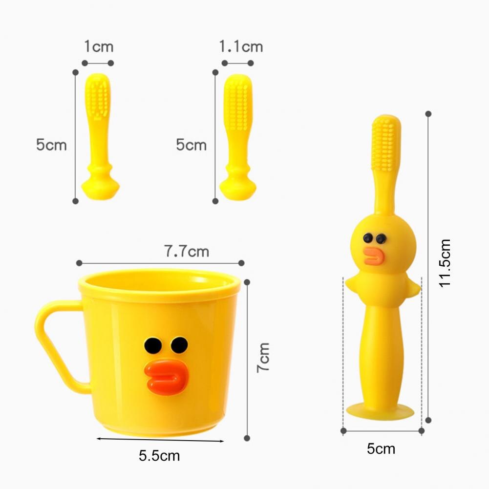 3 pz/set bambini spazzolini da denti disegno del fumetto cura dei denti 0-3 anni bambino tazza spazzolini da denti Set per la casa bambini spazzolini da denti