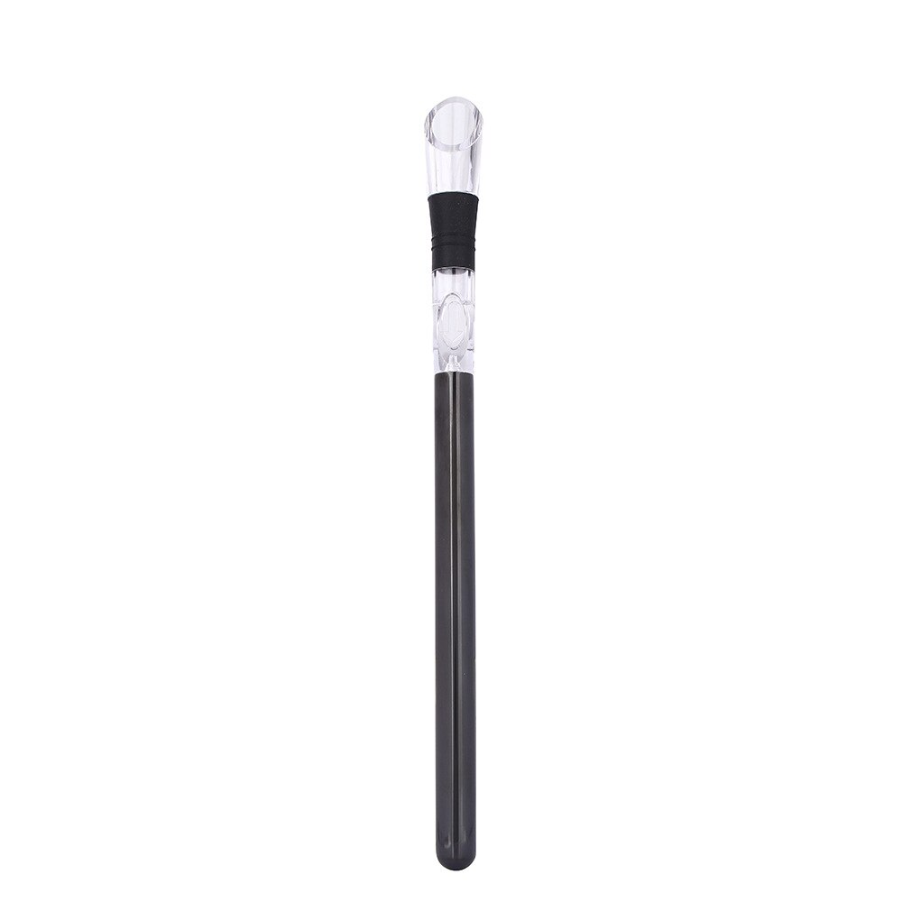 Cubitera de hielo Quickfrozen de acero inoxidable, Bar de vino, decantador, Boca de vertedor, vino, cerveza de trigo, Bar, utensilio enfriador, palo aireador del canalón: Black