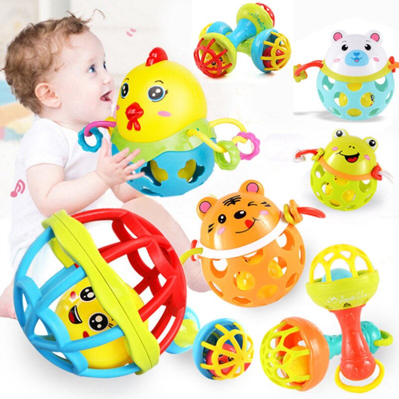 0 24 mesi Del bambino Giocattoli Sonaglio mobile della Sfera Sul Letto Di puzzle Di fitness in Gomma Morbida padella Palla Sviluppare Le Mani Su capacità cognitivo 1pz