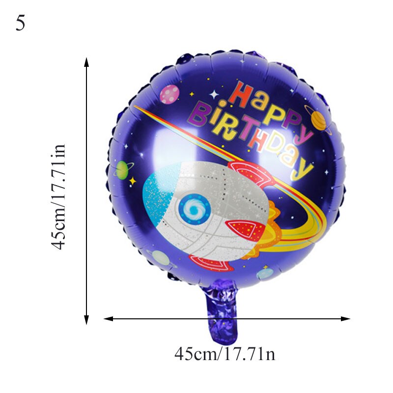 4D Stereoscopic Cartoon Foil Balloons Astronaut Spaceship Rocket Earth Foil Balls Birthday Party Decorations Kids Funny Balloon: 5