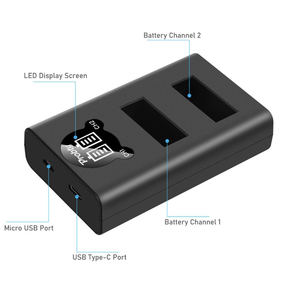 1680mAh Batterie Für GoPro Max Akku + LED Ladegerät 360 Panorama Aktion Kamera Zubehör
