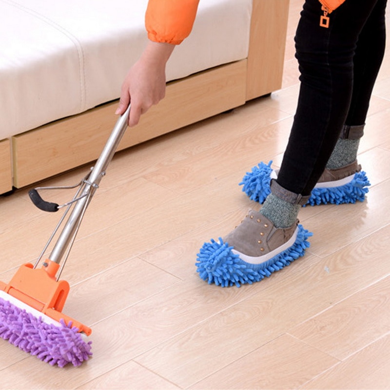 Draagbare 1 Pc Dust Mop Slipper Lazy Huis Floor Polijsten Schoonmaken Voet Sok Schoen Cover Microfiber Lui Fuzzy slippers