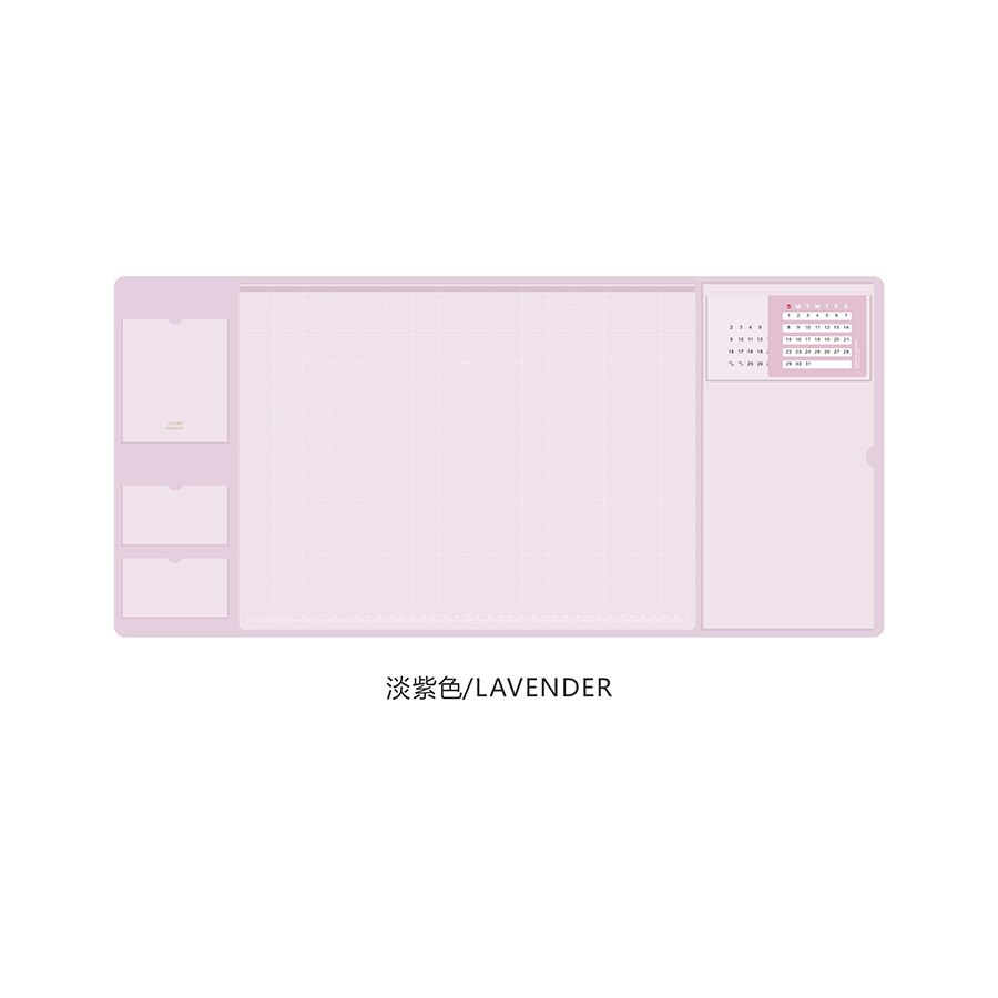 Multifunctionele Oversized Pu Muismat Student Schrijven Pad Business Desk Mat Laptop Kussen Bureau Organizer Met Kalender: Paars