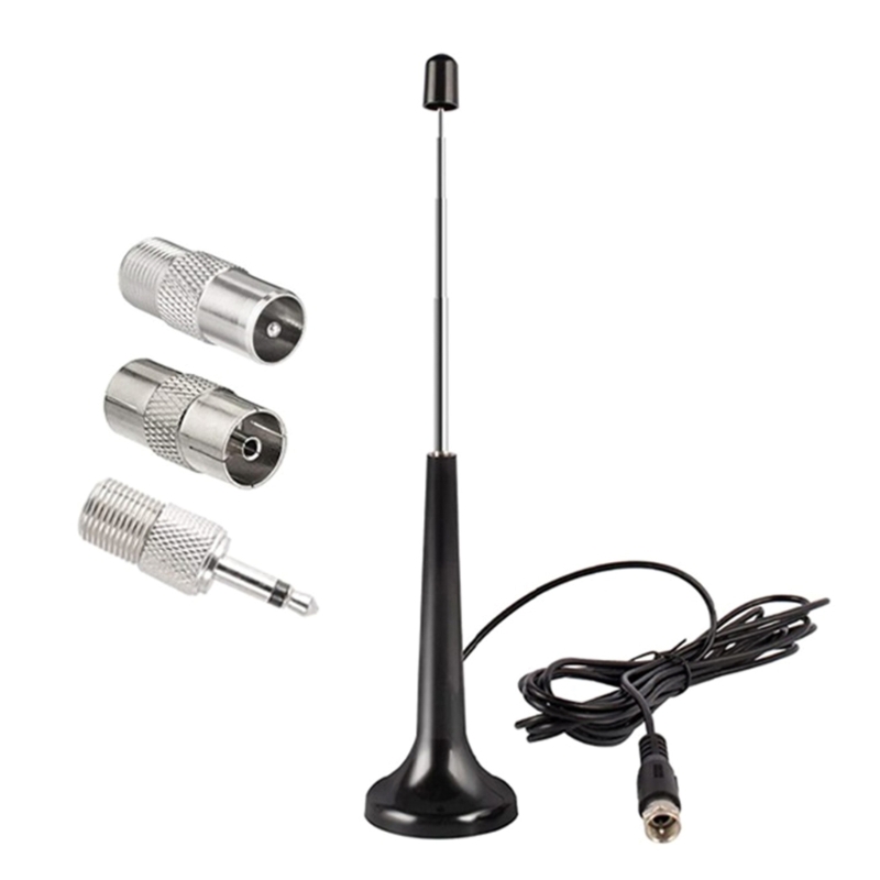 Antenas DAB FM alto ganho 75ohm Antenas telescópicas FM com 3 adaptadores Antenas rádio FM internas para receptor estéreo: Rosa