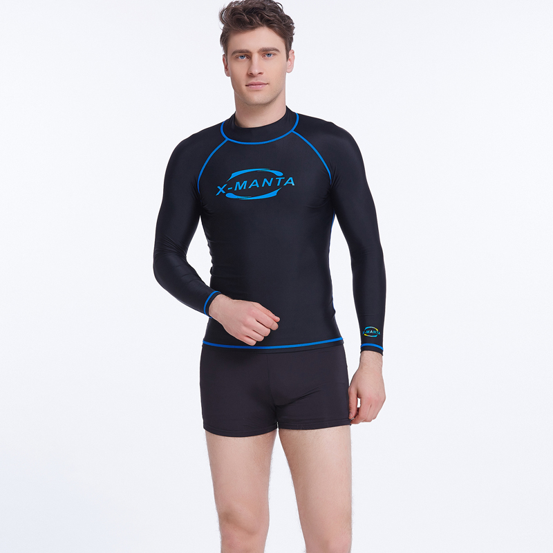Summer Long Sleeve Rash Guard Swimwear Men Slim Sports Diving Rashguard Surf Tops Shirt Mens Sun Protective Clothing S-3XL