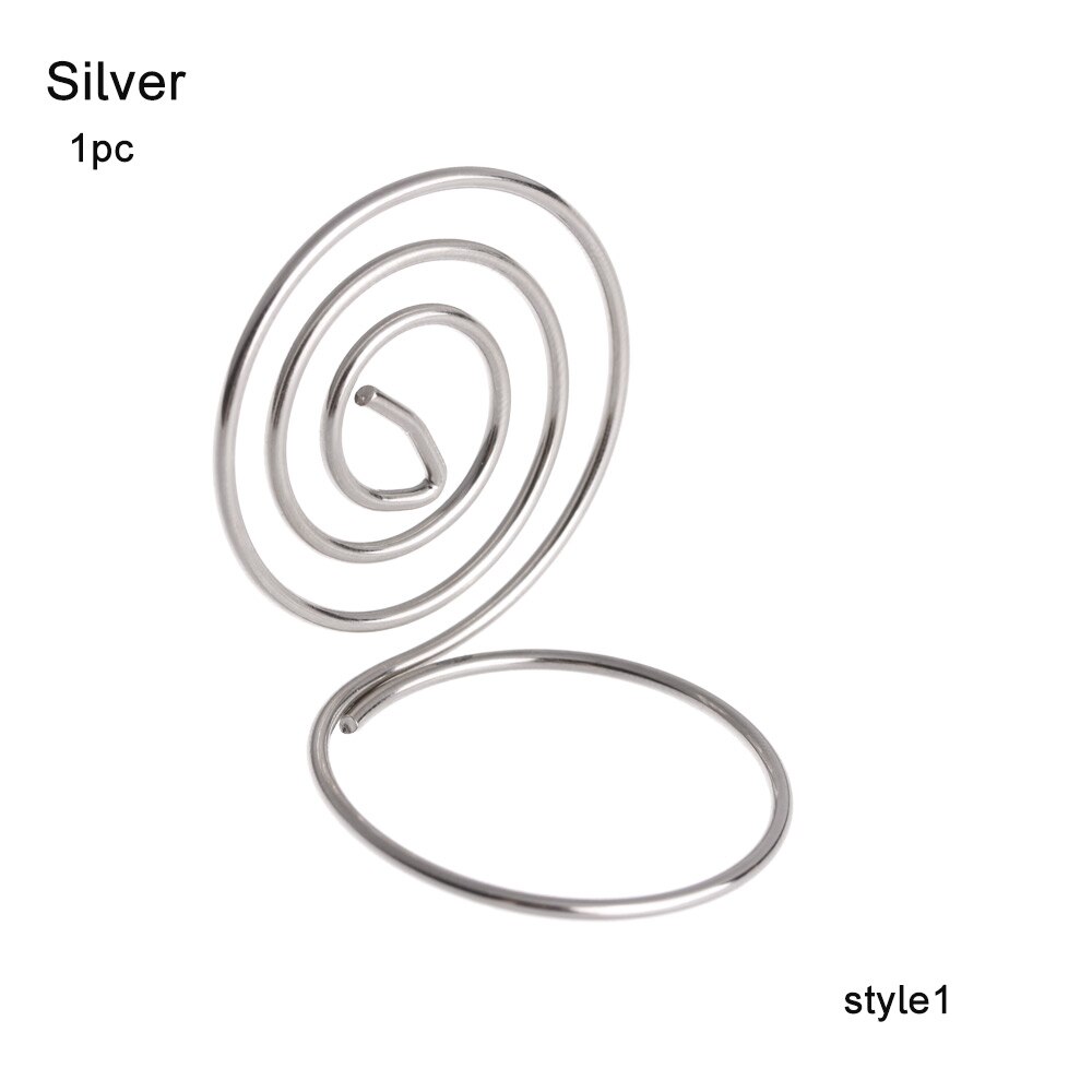 Wedding Desktop Decoration Table Numbers Holder Metal Picture Cards Display Stand Photos Clips Romantic Menu Memo Clips: Silver1