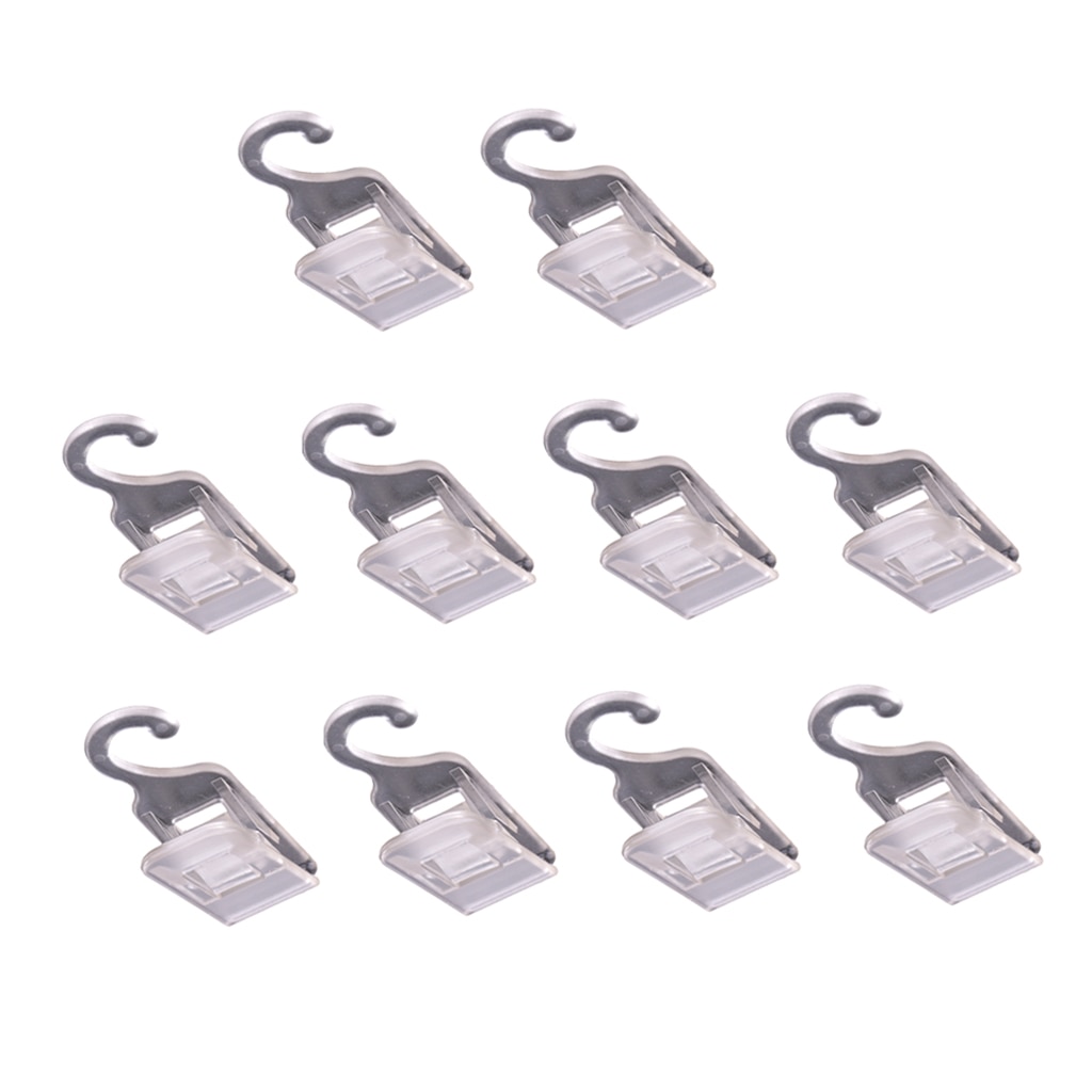 10 stück Mehrzweck Klar Kunststoff Clips Haken Büro Papier Clip Dokument Griff Markt Schild Haken