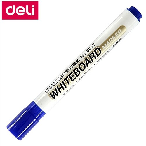1 Uds. Deli 6817 marcador de pizarra bolígrafo de pizarra escritura suave fácil de borrar Negro Azul Rojo colores al por menor embalaje al por mayor: 6817-Blue