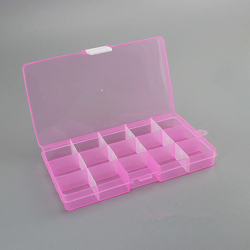1Pc 15 Slots Milieuvriendelijke Plastic Vierkante Huishouden Opbergdoos Case Oorbel Sieraden Container Thuis Organisator Kleurrijke Doos: B