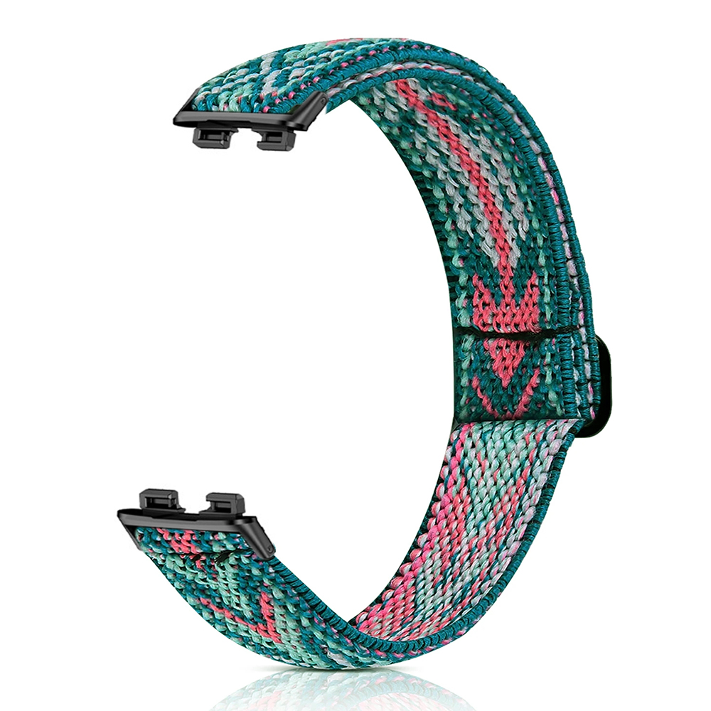 Bracelet élastique en Nylon pour Huawei Band 10 9 8 sport femmes hommes montre Bracelet boucle pour Huawei Band 8 9 10 remplacement: Blue pink / 14mm