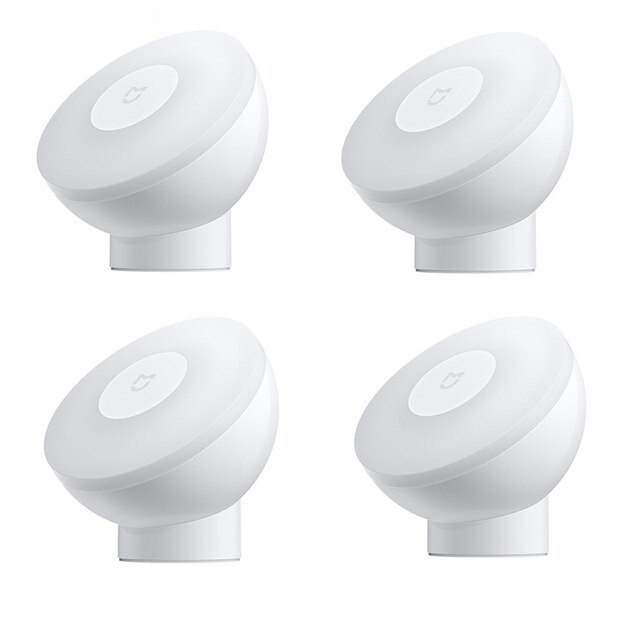 Xiaomi Mijia – veilleuse de 2e génération à Attraction magnétique, lampe de nuit rotative à degrés avec capteur infrarouge réglable, nouveauté 360: 4 PCS