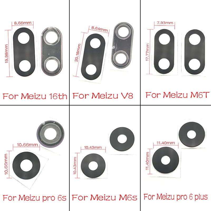 2 ピース/ロットリアバックカメラガラスレンズカバーとステッカーのり魅プロ 6 プラス 6S 7S 16TH M6S M6T 注 8 V8