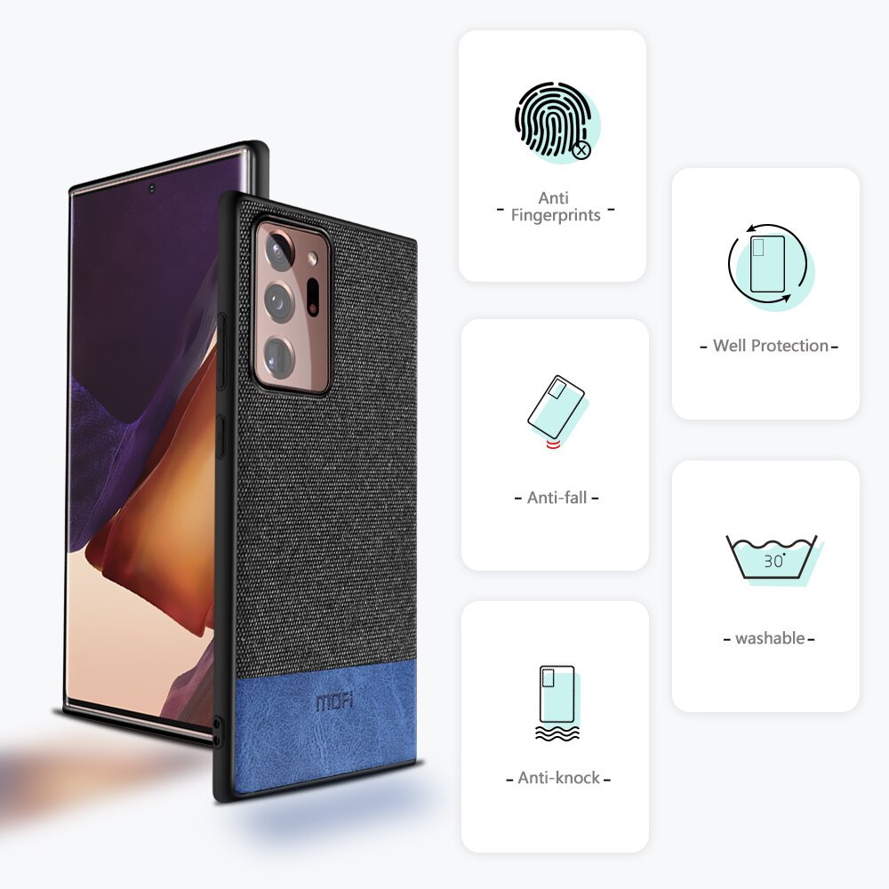 Per la Nota di Samsung 20 Ultra Caso MOFI Per Samsung Galaxy Note 20 Ultra Copertura Posteriore Della Cassa Antiurto Tessuto Nota 20 di lusso Funda