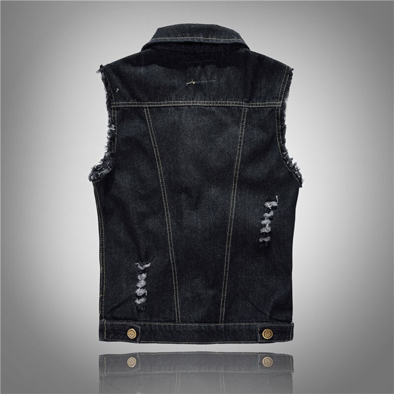 Denim mænds vest ærmeløse jakker mænd tøj vaskede jeans frakker herre vest jakke veste mænd plus size s -6xl my100