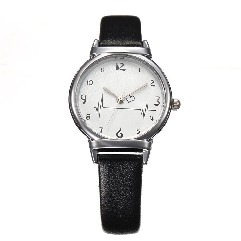 Dames Horloge Dames Horloge Fijne Lederen Band Kleine Wijzerplaat Quartz Horloges Jurk Klok Relogio Feminino: Black