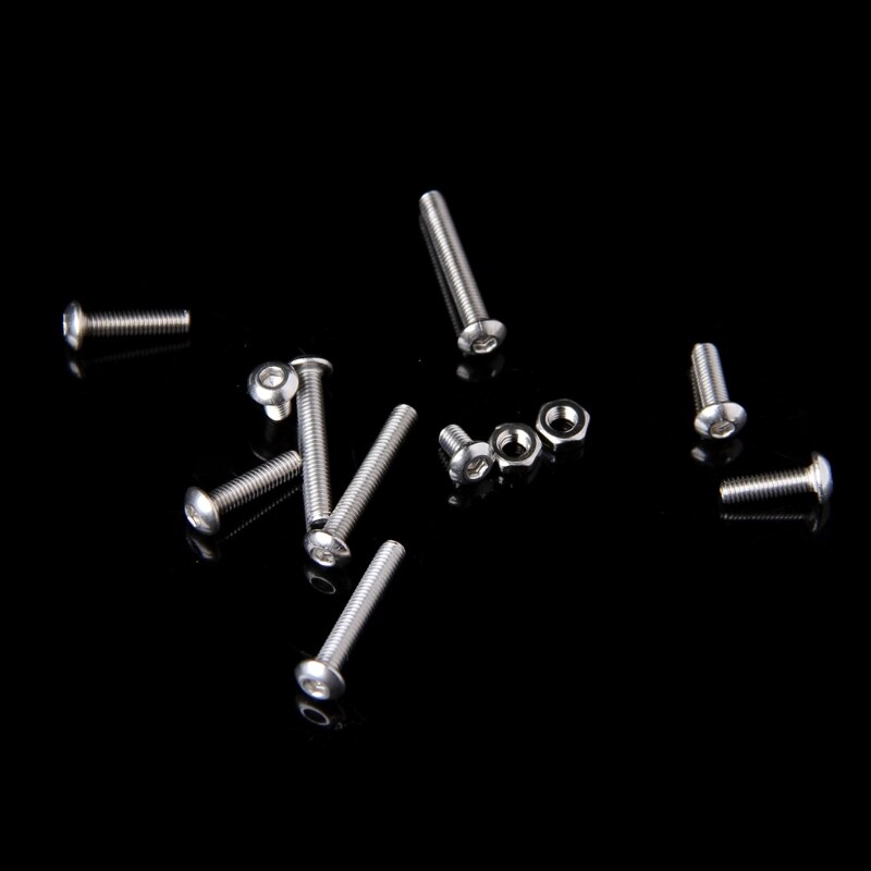 340Pcs M3 3mm Stainless Steel Button Head Allen Bolts Screws Nuts Assortment Kit