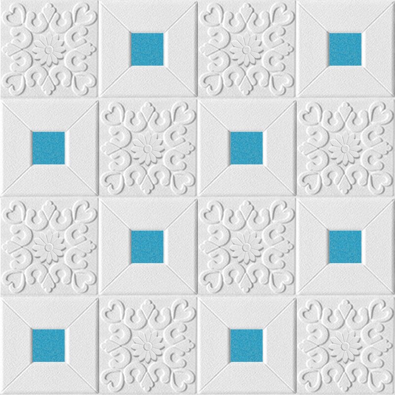 3D Stereo Wall Stickers Self-adhesive Ceiling Decorative Panels Roof Foam Wallpaper Living Room Home Decor Bedroom TV Background: Blue / 70X70cmX10pcs